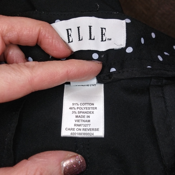 Elle Black & White Polka Dot Mid Rise Cropped Chinos - Picture 8 of 10